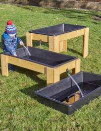 Lot de 3 supports intérieur en bois pour bac d’exploration sensoriel 95 cm
